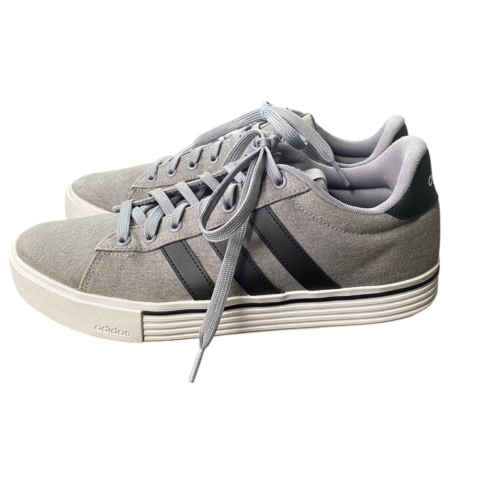 Adidas Daily 3.0 Mens Sneakers Grey Black Canvas Low Top Shoes IF4493 Size 10.5 - Picture 4 of 14